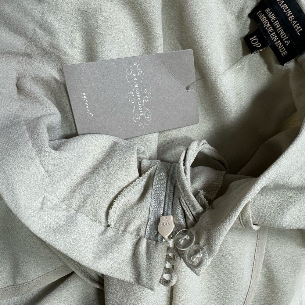 New Varun Bahl anthropologie ice fall gray layered tiered skirt ruffle hem - Picture 3 of 5